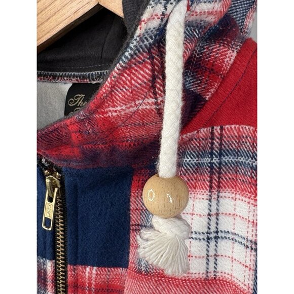 Vermont Flannel Co Hooded Men's XS Cottage Cozy Patchwork Plaid Full Zip Jacket - Picture 5 of 16